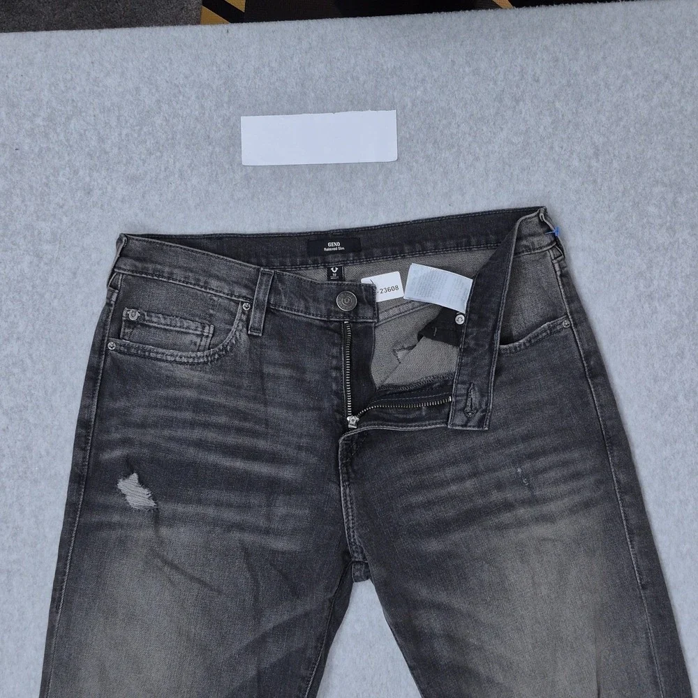 True‎ Religion Men Jeans 32 Gray Denim GENO Relaxed Slim 33